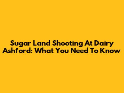 Sugar Land Shooting At Dairy Ashford: What You Need To Know