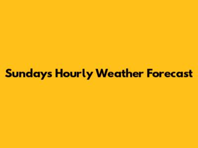 Sunday's Hourly Weather Forecast