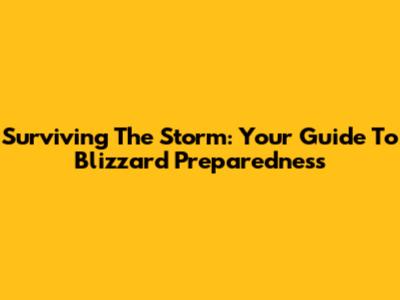 Surviving The Storm: Your Guide To Blizzard Preparedness