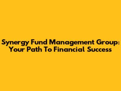 Synergy Fund Management Group: Your Path To Financial Success