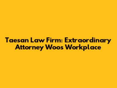 Taesan Law Firm: Extraordinary Attorney Woo's Workplace