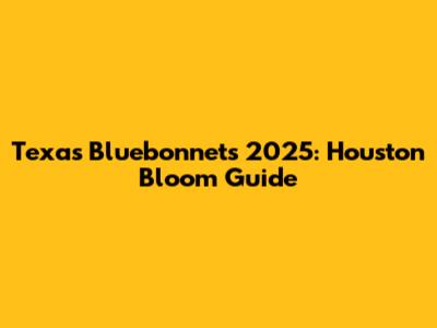 Texas Bluebonnets 2025: Houston Bloom Guide