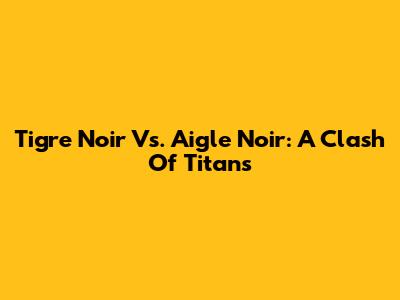 Tigre Noir Vs. Aigle Noir: A Clash Of Titans