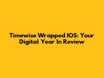 Timewise Wrapped IOS: Your Digital Year In Review
