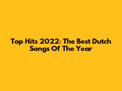 Top Hits 2022: The Best Dutch Songs Of The Year