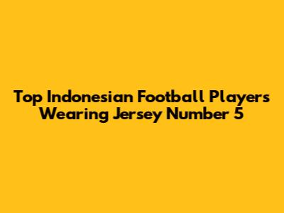 Top Indonesian Football Players Wearing Jersey Number 5