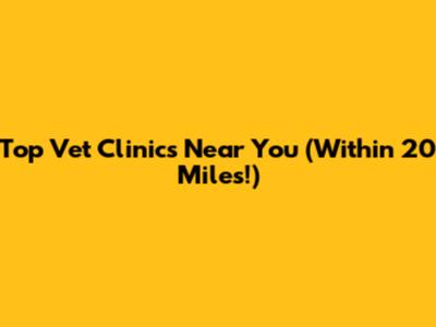 Top Vet Clinics Near You (Within 20 Miles!)
