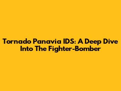 Tornado Panavia IDS: A Deep Dive Into The Fighter-Bomber