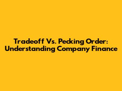 Tradeoff Vs. Pecking Order: Understanding Company Finance