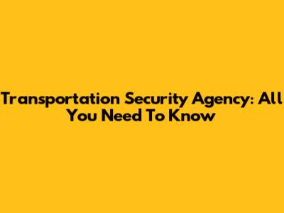 Transportation Security Agency: All You Need To Know