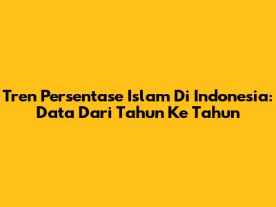 Tren Persentase Islam Di Indonesia: Data Dari Tahun Ke Tahun