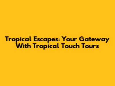 Tropical Escapes: Your Gateway With Tropical Touch Tours