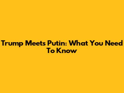 Trump Meets Putin: What You Need To Know