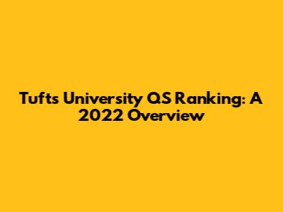 Tufts University QS Ranking: A 2022 Overview