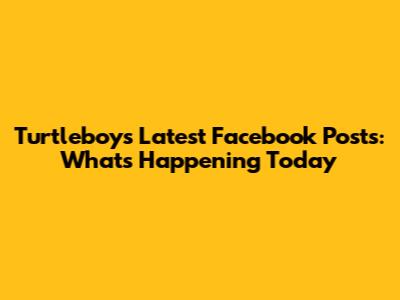 Turtleboy's Latest Facebook Posts: What's Happening Today
