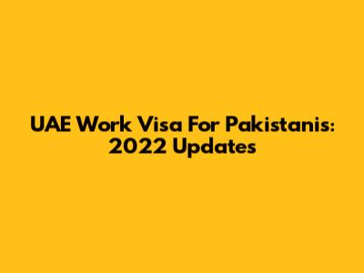 UAE Work Visa For Pakistanis: 2022 Updates