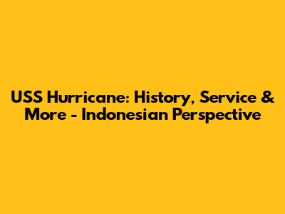 USS Hurricane: History, Service & More - Indonesian Perspective