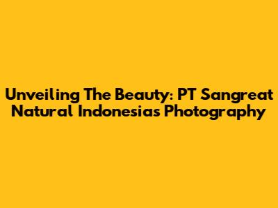 Unveiling The Beauty: PT Sangreat Natural Indonesia's Photography