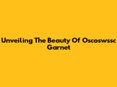 Unveiling The Beauty Of Oscoswssc Garnet