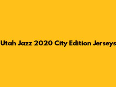 Utah Jazz 2020 City Edition Jerseys