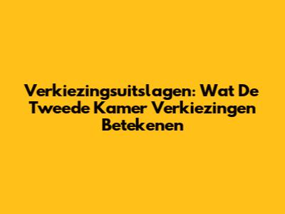 Verkiezingsuitslagen: Wat De Tweede Kamer Verkiezingen Betekenen