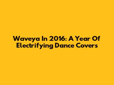 Waveya In 2016: A Year Of Electrifying Dance Covers