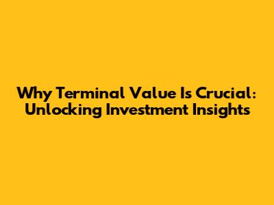 Why Terminal Value Is Crucial: Unlocking Investment Insights
