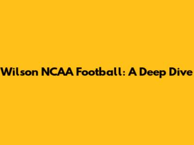 Wilson NCAA Football: A Deep Dive