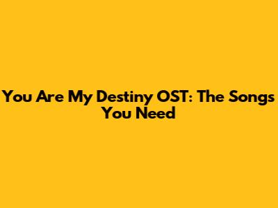 You Are My Destiny OST: The Songs You Need