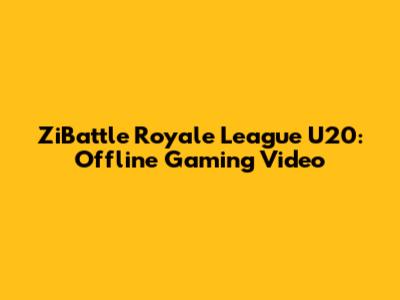 ZiBattle Royale League U20: Offline Gaming Video