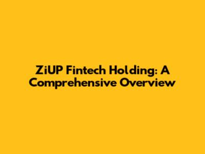 ZiUP Fintech Holding: A Comprehensive Overview